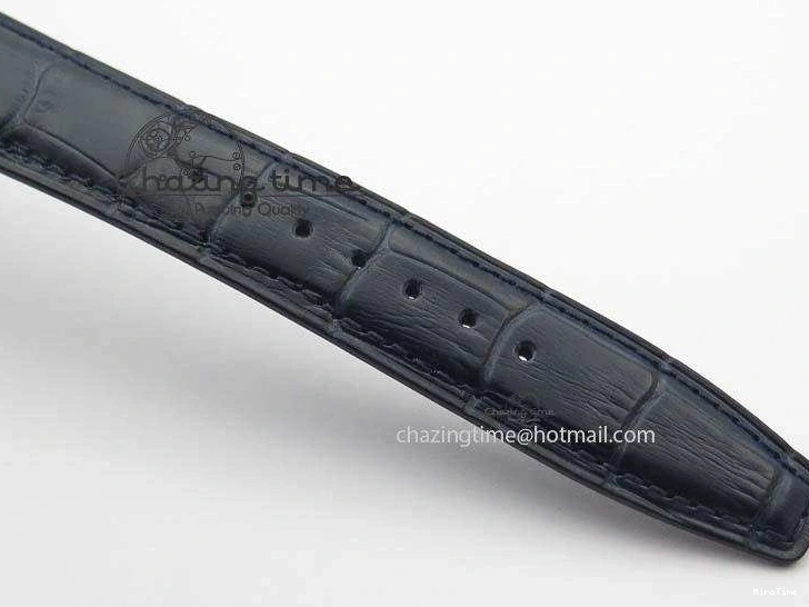 MIROTIME 0715 UrbanStyle Portuguese IW371446 ZF 1:1 Best Edition SS White Dial Blue Markers On Blue Leather Strap  A79350 V 7270